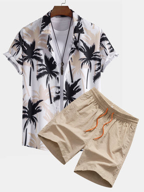 Palm Tree Print Button Up Shirt & Swim Shorts — North Row | Lifestyle
