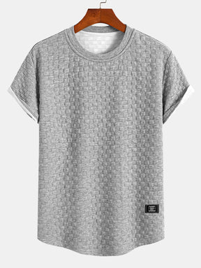 Checkerboard Jacquard  Arc Hem T-Shirt — North Row | Lifestyle