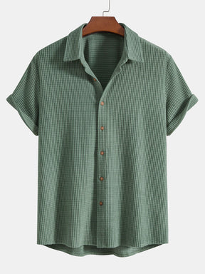 Waffle Button Up Shirt & Shorts — North Row | Close-Up