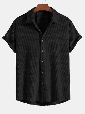 Waffle Button Up Shirt & Shorts — North Row | Flat Lay