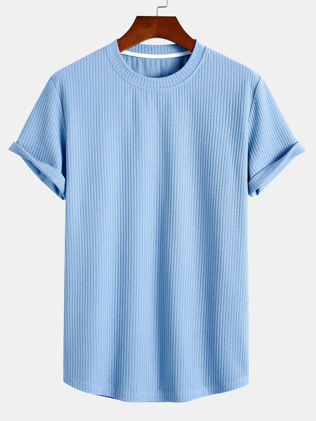 Muscle Fit Ribbed Arc Hem T-Shirt — North Row | Detail View