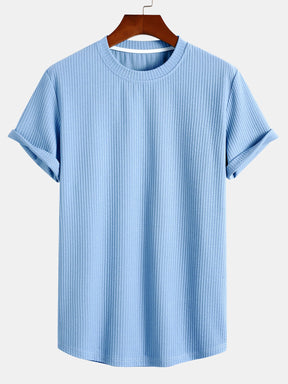 Muscle Fit Ribbed Arc Hem T-Shirt — North Row | Detail View