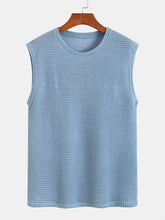 Waffle Knit Wide Strap Sleeveless T-Shirt — North Row | Front View