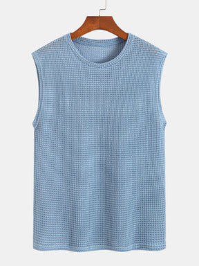 Waffle Knit Wide Strap Sleeveless T-Shirt — North Row | Front View