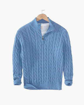 Cable Zipped Cable Sweater — North Row | Lifestyle
