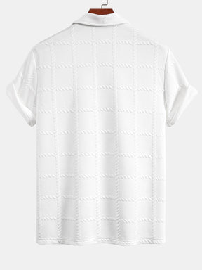 Checkered Jacquard  Polo Shirt — North Row | Side View