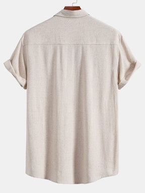 Linen Rayon Blend Pocket Utility Shirt & Straight Leg Linen Pants — North Row | Lifestyle
