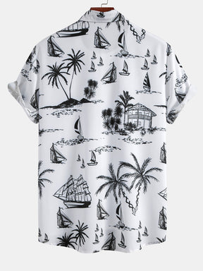 Island Sailing Print Button Up Shirt & Swim Shorts — North Row | Worn Look