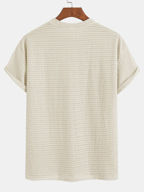 Relax Fit Striped Textured T-Shirt — North Row | Full Length