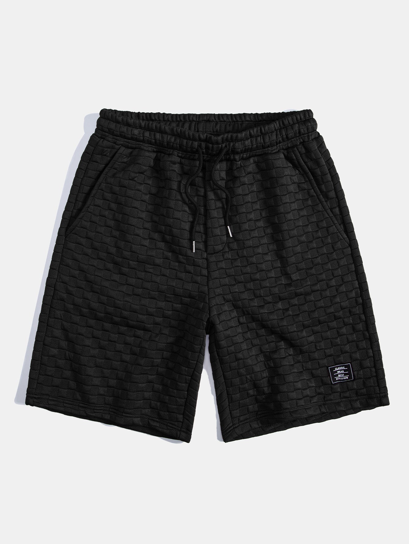 Checkerboard Jacquard  Arc Hem Hooded T-Shirt & Shorts — North Row | Model Wearing