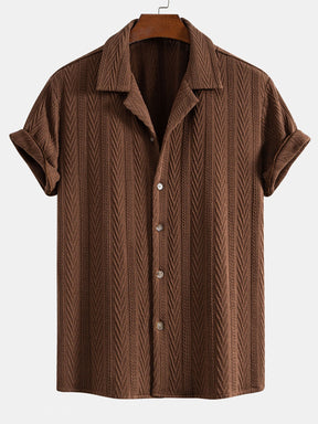 Texture Jacquard Cuban Shirt & Crinkled Textured Drawstring Shorts — North Row | Close-Up