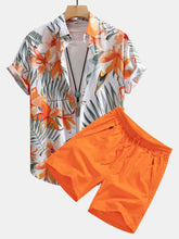 Flower Plants Print Button Up Shirt & Swim Shorts — North Row | Front View