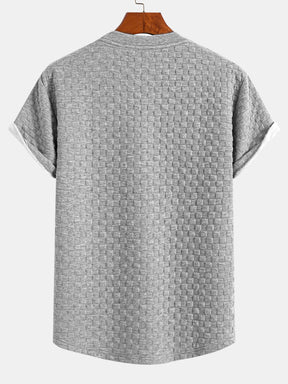 Checkerboard Jacquard  Arc Hem T-Shirt — North Row | Close-Up