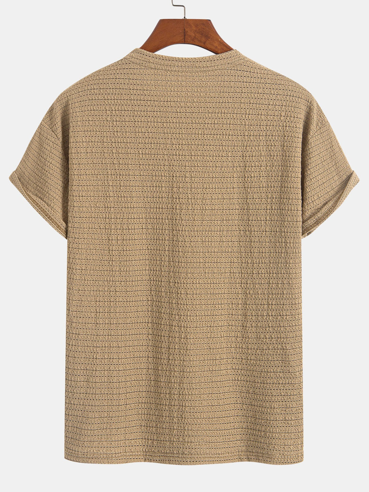 Relax Fit Striped Textured T-Shirt — North Row | Side View