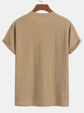 Relax Fit Striped Textured T-Shirt — North Row | Side View