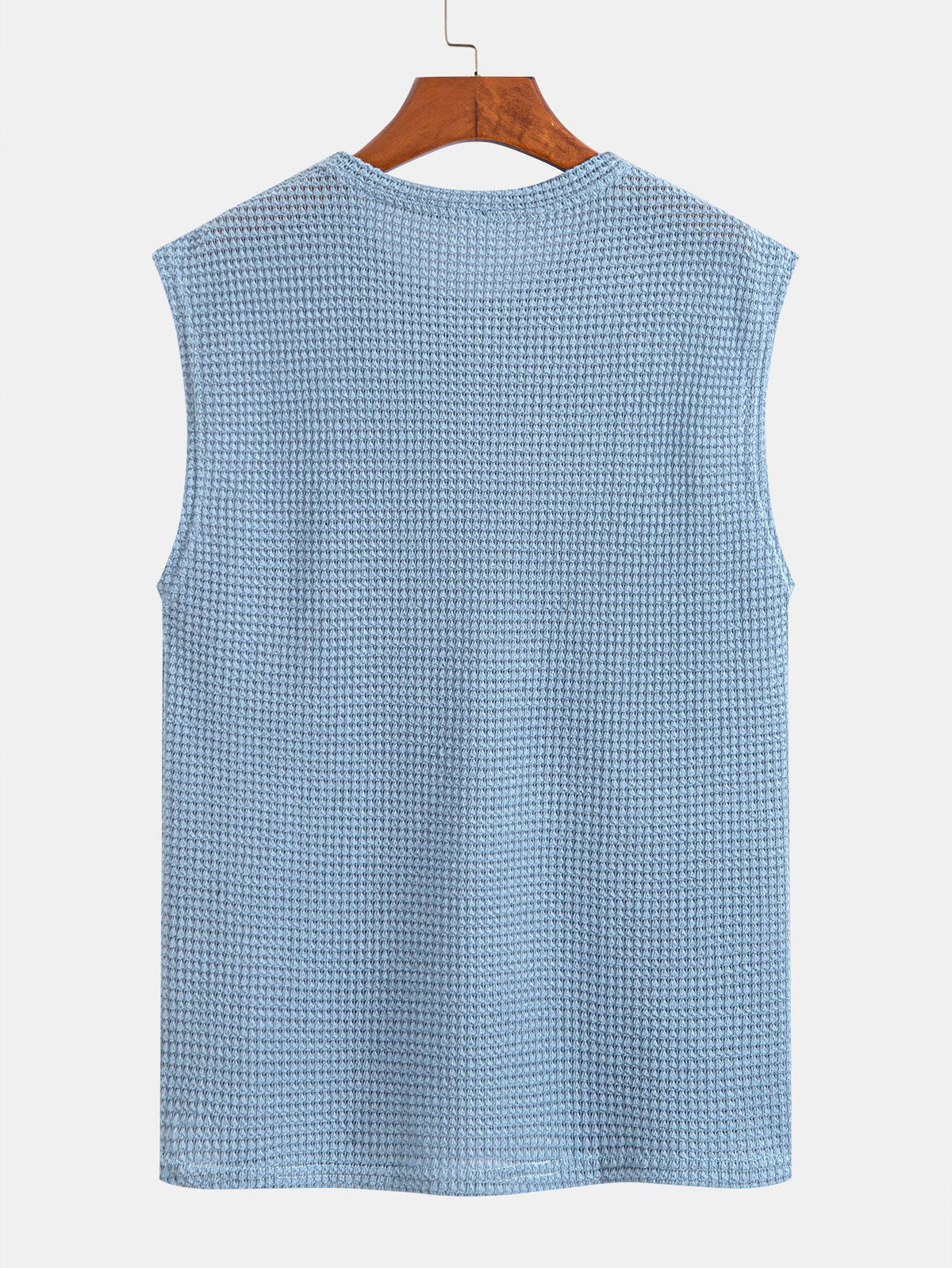 Waffle Knit Wide Strap Sleeveless T-Shirt — North Row | Side View