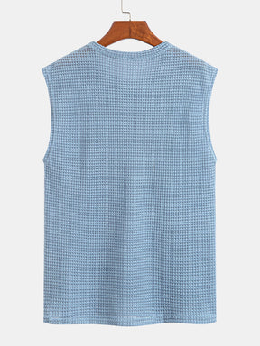 Waffle Knit Wide Strap Sleeveless T-Shirt — North Row | Side View