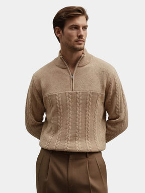 Essential Henley High Collar Quarter Zip Pullover — North Row | Side View