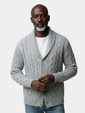 Men's Elegant Knit Cardigan — North Row | Front View