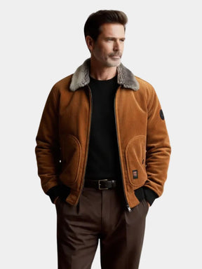 Thermal Windbreaker Corduroy Jacket — North Row | Side View
