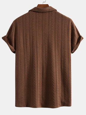 Texture Jacquard Cuban Shirt & Crinkled Textured Drawstring Shorts — North Row | Worn Look