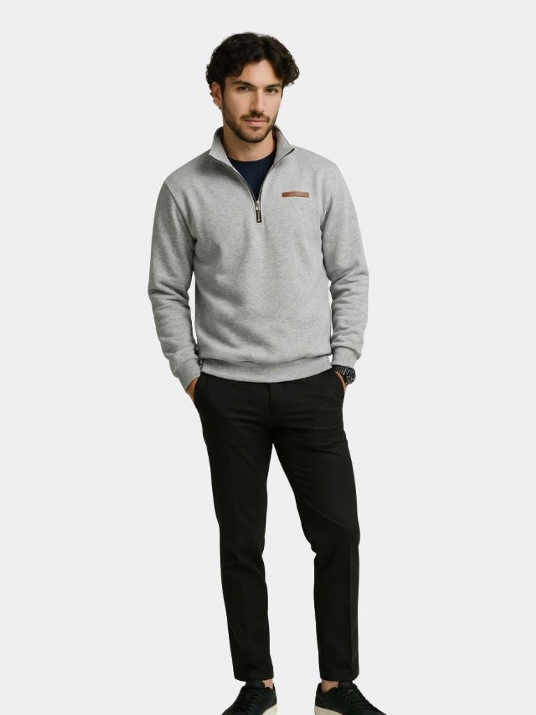 Slate Urban High Collar Pullover — North Row | Back View