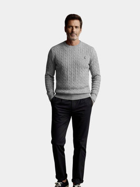 Cotton  Crew Neck Pullover Sweater — North Row | Side View