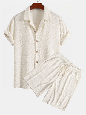 Animal Texture Terry Cuban Shirt & Shorts — North Row | Side View