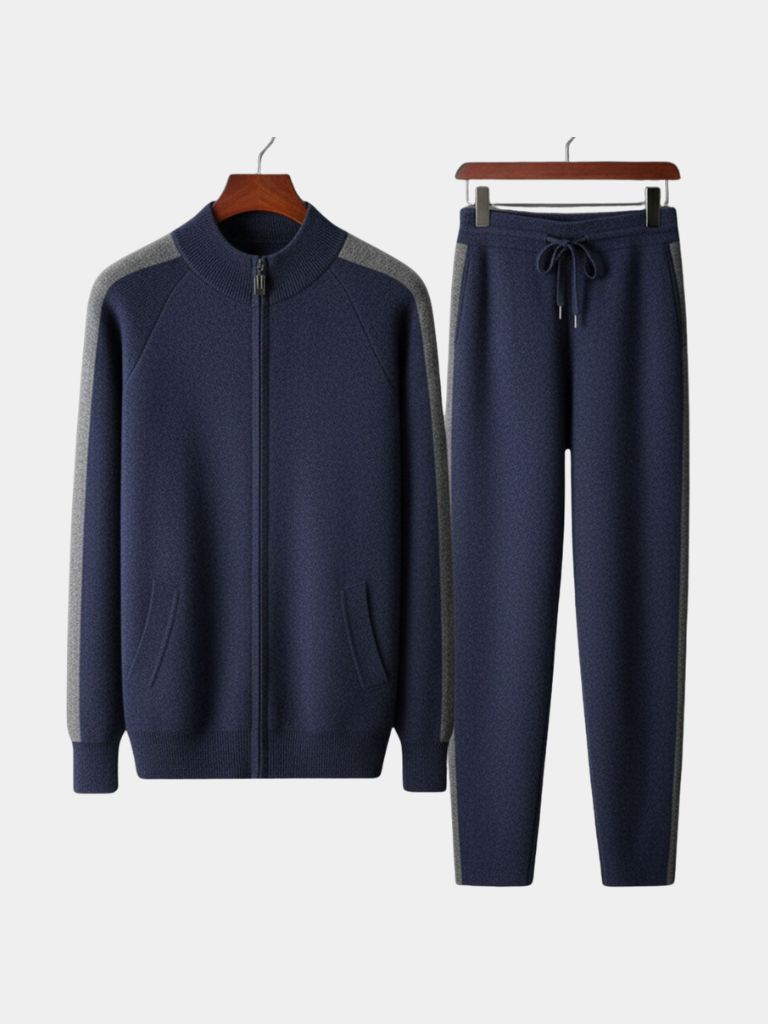 Belvoir Taupe Cashmere Set — North Row | Collar Detail