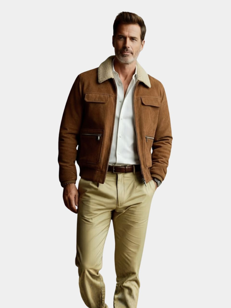 Essential Fleece Suede Jacket — North Row | Back View