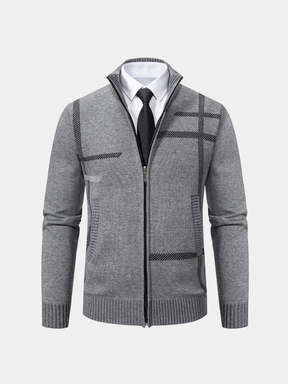 Graphite Symmetry Knit Jacket — North Row | Close-Up