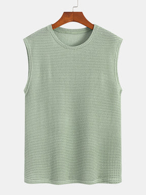 Waffle Knit Wide Strap Sleeveless T-Shirt — North Row | Lifestyle