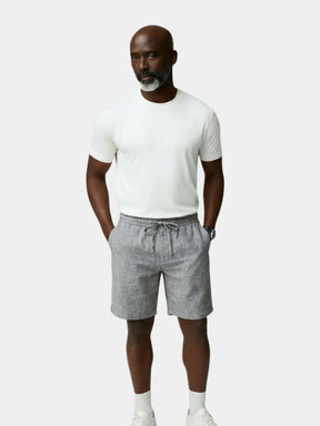 Gris Mariner Linen Shorts — North Row | Back View