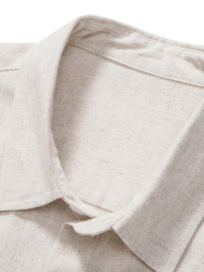 Linen Rayon Blend Button Up Shirt — North Row | View 14