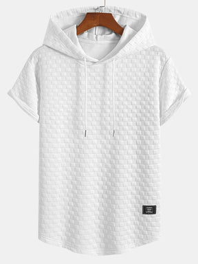Checkerboard Jacquard  Arc Hem Hooded T-Shirt & Shorts — North Row | Detail View