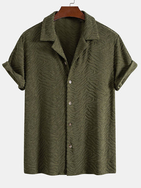 Animal Texture Terry Cuban Shirt & Shorts — North Row | Detail View
