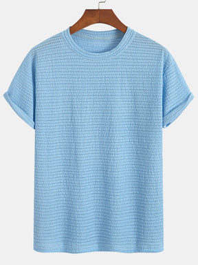 Relax Fit Striped Textured T-Shirt — North Row | Lifestyle