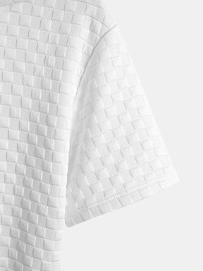Checkerboard Jacquard  Arc Hem Hooded T-Shirt & Shorts — North Row | View 17