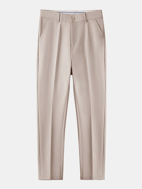Contrast Trim Zipper Knit Polo Shirt & Slim Fit Tapered Trousers — North Row | Detail View