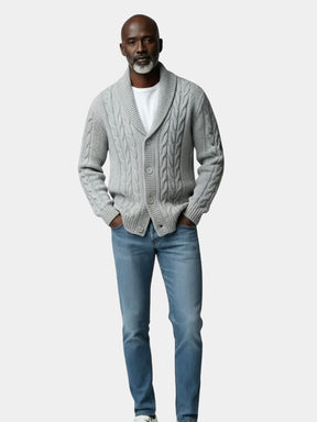 Men's Elegant Knit Cardigan — North Row | Back View