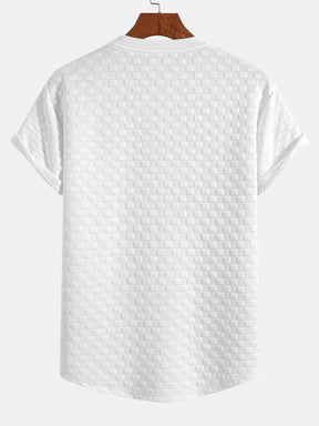 Checkerboard Jacquard  Arc Hem T-Shirt — North Row | Side View