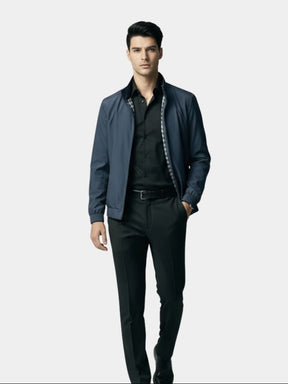 Casual Solid Bomber Jacket — North Row | Back View