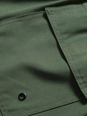 Hawaii Palm Tree Print Linen Look Cotton Button Up Shirt & Swim Shorts — North Row | Close-Up
