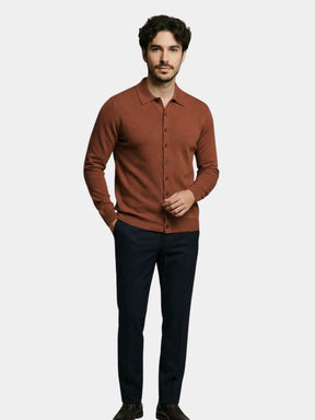 100% Cashmere Polo Cardigan — North Row | Back View