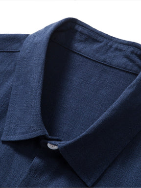 Linen Rayon Blend Button Up Shirt & Straight Leg Linen Pants — North Row | View 23