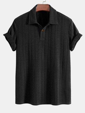 Short Sleeve Jacquard Polo — North Row | Back View