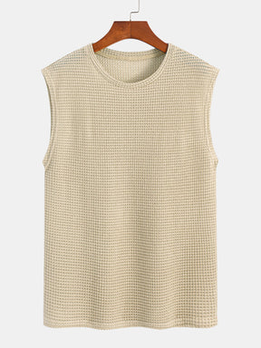 Waffle Knit Wide Strap Sleeveless T-Shirt — North Row | Worn Look