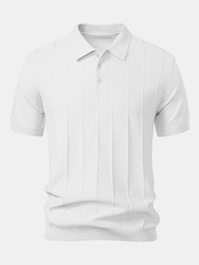 Stripe Jacquard Knit Polo Shirt & Straight Leg Ribbed Pants — North Row | View 14