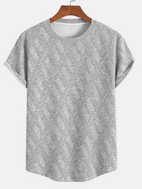 Diamond Jacquard Arc Hem T-Shirt & Diamond Jacquard Shorts — North Row | Flat Lay