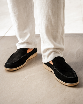 Premium Suede Loafers — North Row | Collar Detail
